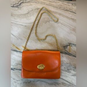 Gianfranco Lotti Orange Leather Shoulder Bag